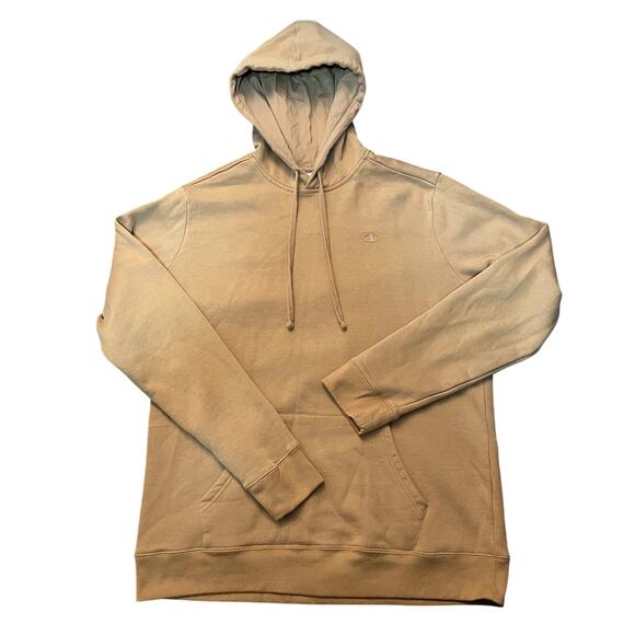 Champion Men's Powerblend Hoodie Size L Tantalizing Tan Pullover Sweatshirt NEW - Picture 1 of 8